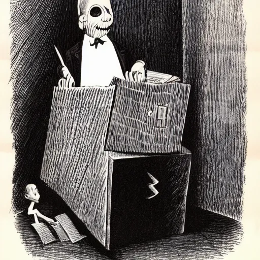 Image similar to a character by Charles Addams