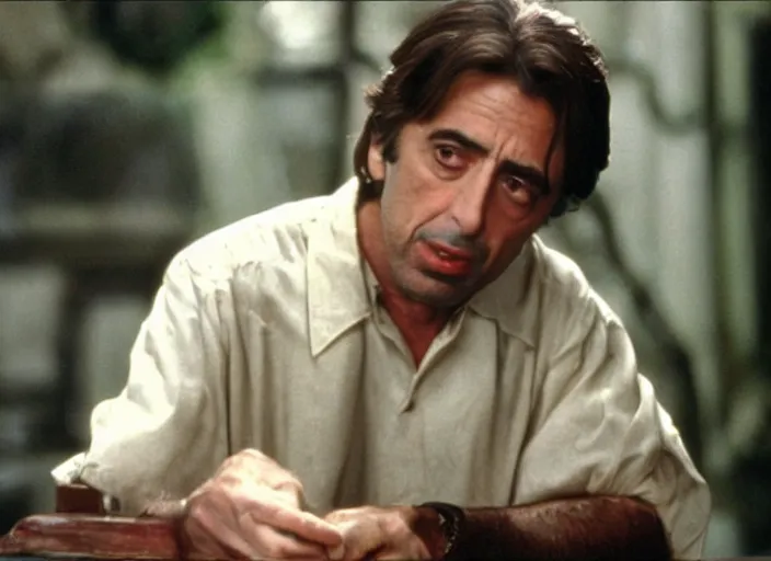 Image similar to film still of !!!!Al Pacino!!! as Everett in Oh Brother Where Art Thou 2000, 4k