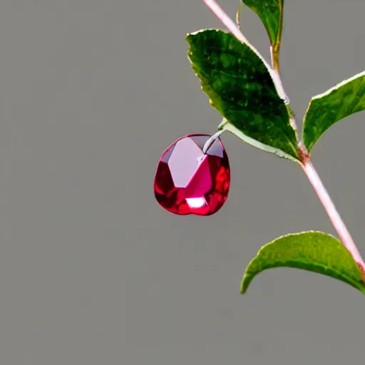 Image similar to An apple is made of ruby crystal.