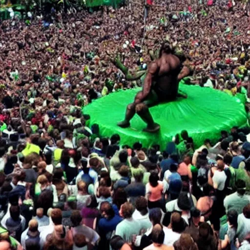 Image similar to photo of the green - giant crushing a crowd of people