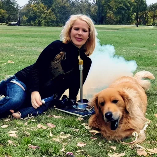 Prompt: golden retriever vaping