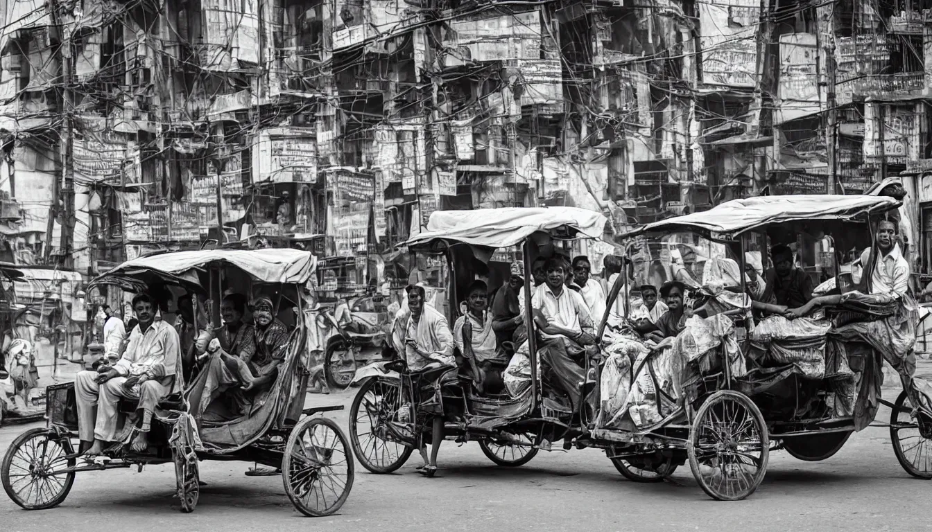 Prompt: calcutta rickshaw