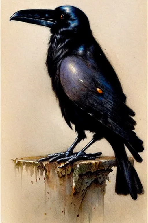 Prompt: (((((1950s raven . muted colors.))))) by Jean-Baptiste Monge !!!!!!!!!!!!!!!!!!!!!!!!!!!
