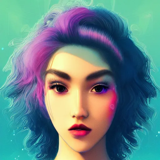 Image similar to a very beautiful vaporwave profile picture, artstation, deviantart, pinterest