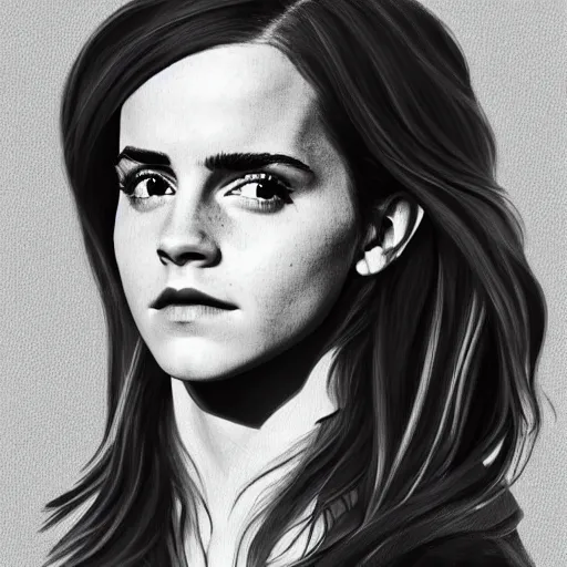 Image similar to emma watson, painting by barack obama