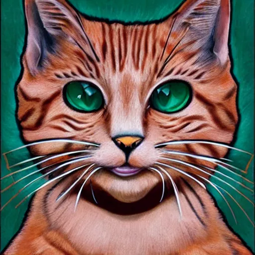 Image similar to anthropomorphic cat. evil. portrait. art