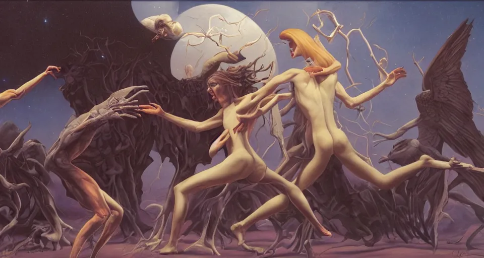 Image similar to the two complementary forces that make up all aspects and phenomena of life, by Gerald Brom,