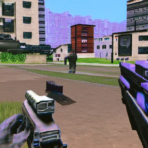 Image similar to gun dating sim, pc game from 1995, VGA,