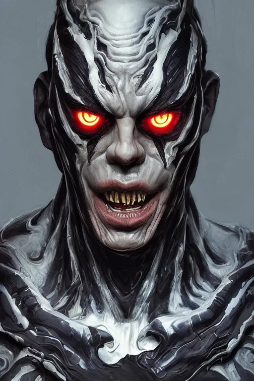 Image similar to Portrait of Steve Buscemi as symbiote Carnage, marvel comics, dark, intricate, highly detailed, smooth, artstation, digital illustration by Ruan Jia and Mandy Jurgens and Artgerm and Wayne Barlowe and Greg Rutkowski and Zdislav Beksinski