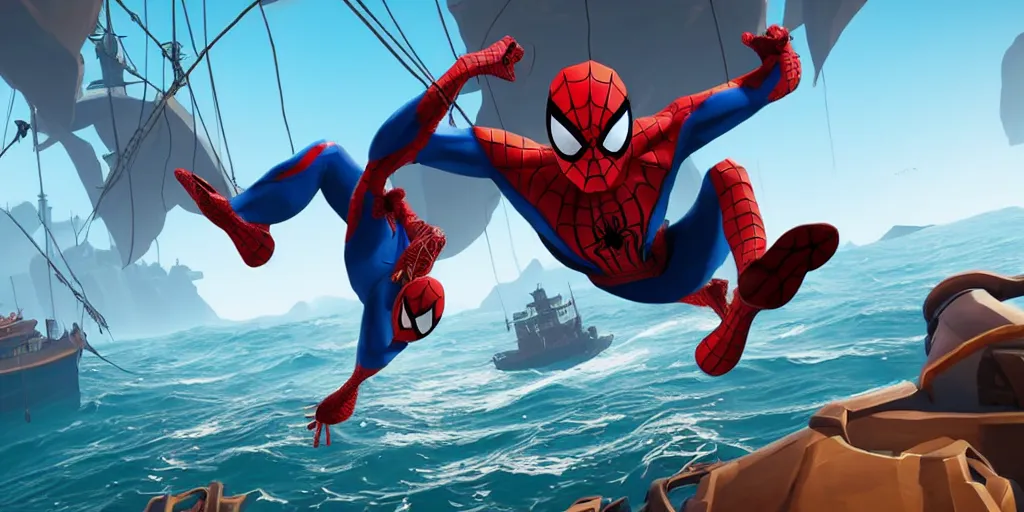 Image similar to spiderman In sea of thieves,