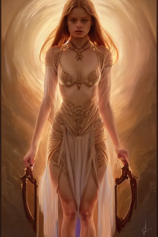 Image similar to symmetry!! intense fanart of 5 / 7 front pose of kristina pimenova as lilith, antagonist, intricate, elegant, highly detailed, my rendition, digital painting, artstation, concept art, smooth, sharp focus, illustration, art by artgerm and greg rutkowski and alphonse mucha