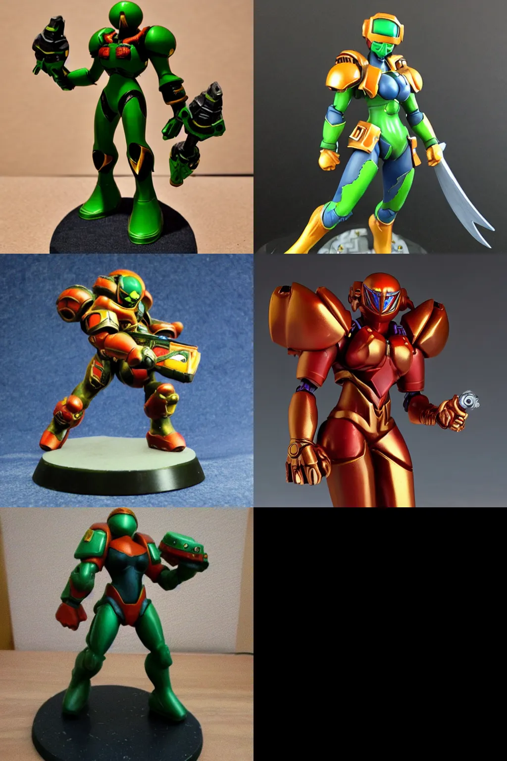 Prompt: samus as a warhammer tabletop figurine