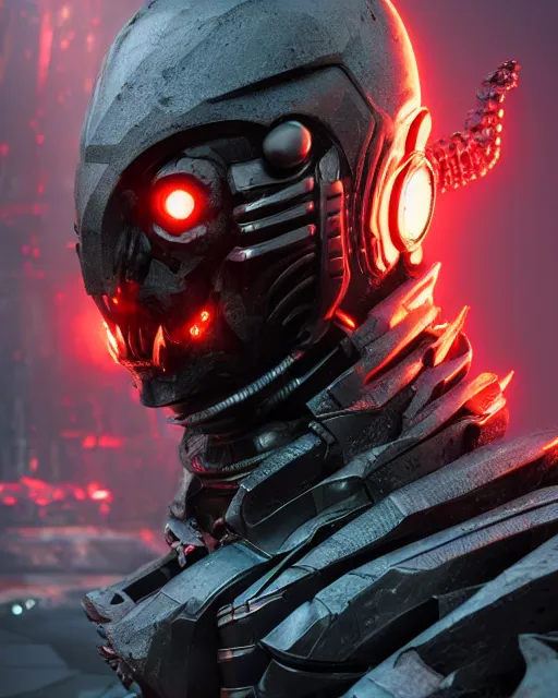 Prompt: a dark sci fi horror quarter - length portrait of a shadow demon wearing futuristic sci fi armor made of metal plates, vivid colors, menacing and sinister, cinematic lighting, smooth, high detail, dark fantasy, unreal engine, octane render, by rafael grassetti, golden rule, fog volumes, vivid color glow, post processing, cgsociety