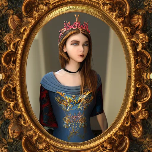 Prompt: portrait of teenage princess. ornate and intricate. 4 k. octane render.