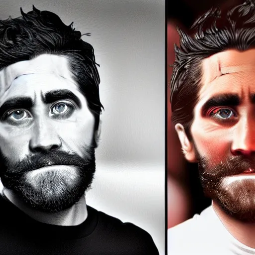 Prompt: creepypasta of jake gyllenhaal, uncanny, scary