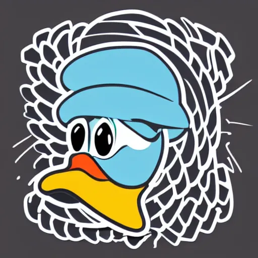 Image similar to portrait of a duck, sticker, highly detailed, colorful, illustration, smooth and clean vector curves, no jagged lines, vector art, smooth