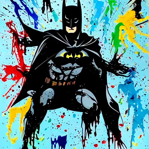 Prompt: batman breakdancing, splatter paint