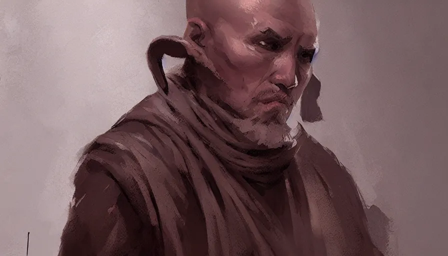 Prompt: concept art of a hanged monk by jama jurabaev, trending on artstation, high quality, brush stroke, for aaa game