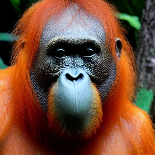 Image similar to Orange with Orangutan face