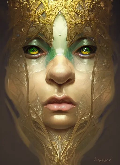 Image similar to symmetry portrait of leprechaun, intricate, elegant, highly detailed, digital painting, artstation, concept art, smooth, sharp focus, illustration, art by artgerm and greg rutkowski and alphonse mucha, 8 k