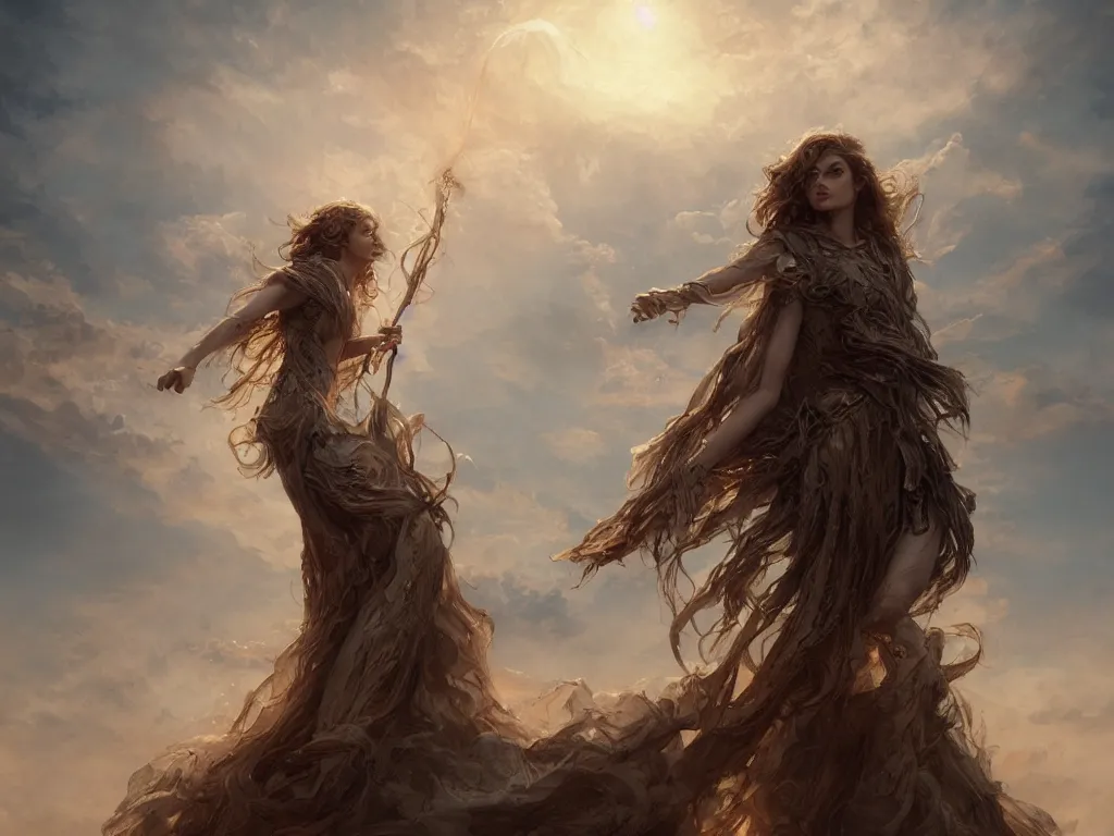 Image similar to angel carries a burning man in the clouds, fantasy art, award winning, dark fantasy, fantasy magic, intricate, elegant, sharp focus, cinematic lighting, highly detailed, digital painting, concept art, art by wlop and artgerm and greg rutkowski, masterpiece, trending on artstation, 8 k