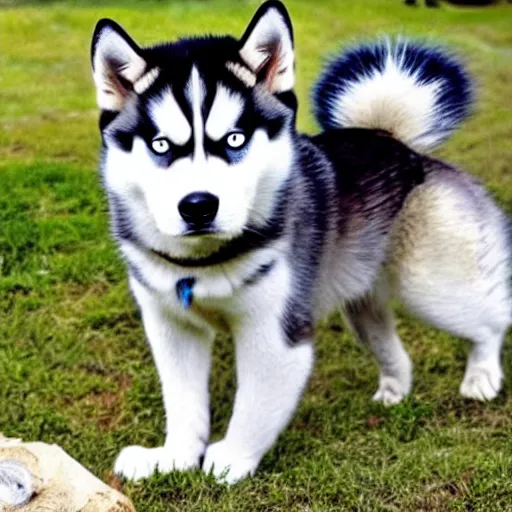 Image similar to a husky - cat - hybrid, animal photography