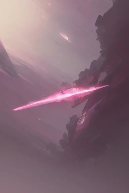 Prompt: a pink and gray meteor, digital art, in the style of greg rutkowski, trending on artstation