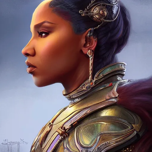 Image similar to nicki minaj in game of thrones, highly detailed digital painting, artstation, concept art, smooth, sharp focus, illustration, art by artgerm and greg rutkowski and alphonse mucha