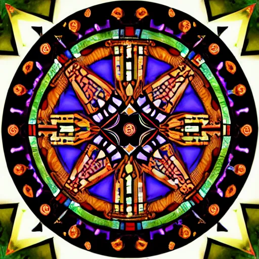 Image similar to Pysanky kaleidoscope magic circle sigil demon summoning