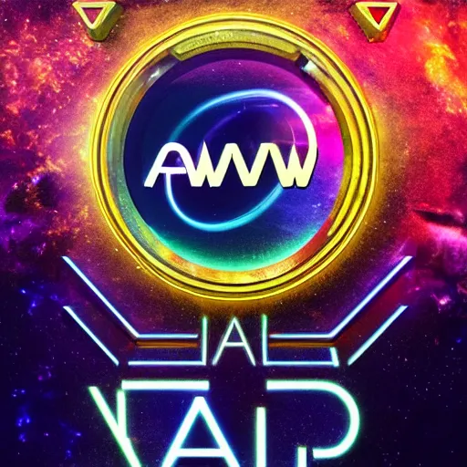 Image similar to a and w vaporwave logo, digital art, cosmic, 3 d high definition, trending on art station, photorealistic, high resolution, 8 k, octane, hyper detailed, insane details, intricate, elite, ornate, elegant trend, highly detailed and intricate, sharp focus, photography, unreal engine