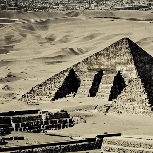 Image similar to futuristic Giza pyramids circa year 3000