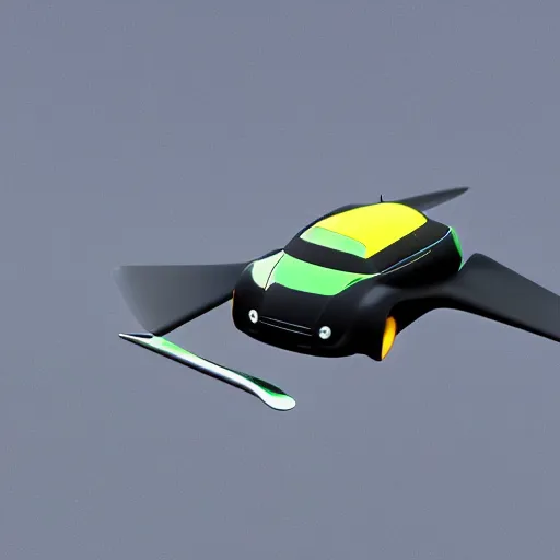 Image similar to futuristic sports flying car, hyperrealistic, cinema 4 d, cinematic