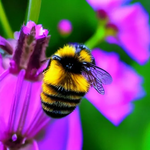 Image similar to cinematography, 4k, cinematic lightning, bee on a flower