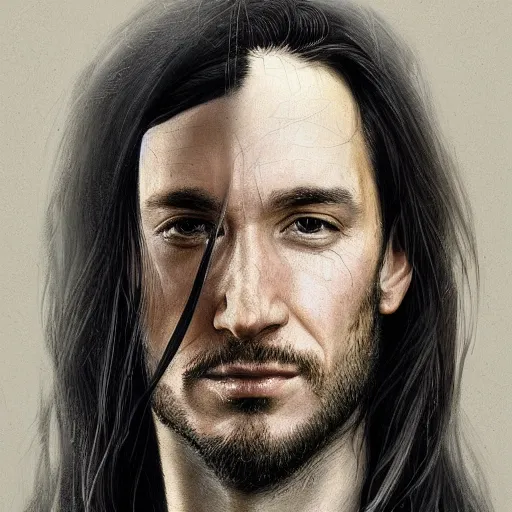 Image similar to a portrait of john frusciante as a wizard, upper half portrait, urban motifs, intricate, elegant, highly detailed, digital painting, trending on artstation, concept art, smooth sharp focus, illustration, art by artgerm and greg rutkowski