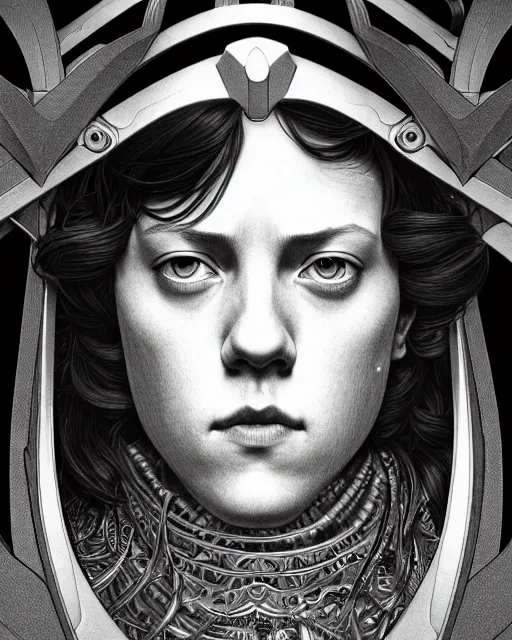 Prompt: ' yara greyjoy ', closeup shot of face, beautiful shadowing, 3 d shadowing, reflective surfaces, illustrated completely, 8 k beautifully detailed pencil illustration, extremely hyper - detailed pencil illustration, intricate, epic composition, masterpiece, bold complimentary colors. stunning masterfully illustrated by range murata, alphonse mucha, katsuhiro otomo.