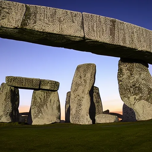 Prompt: stonehenge lintels levitating at dusk