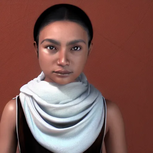 Image similar to a nepali wearing a white shawl, sad, tears, octane render, unreal engine