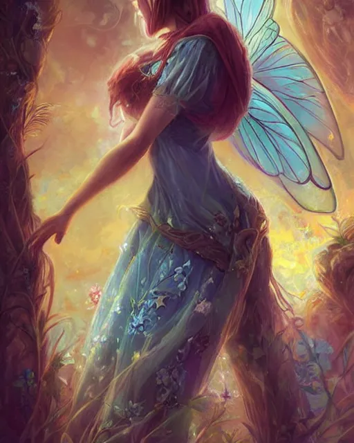 Image similar to a beautiful fairy, Ross Tran and Michael Whelan