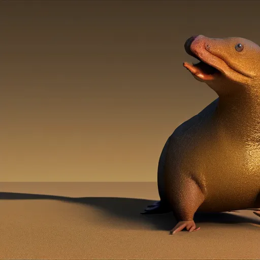 Prompt: 3 d render of a platypus, national geographic, realistic, cinematic lighting, 8 k, cute, adorable