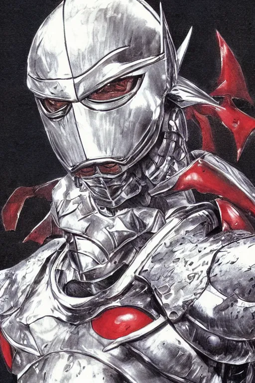 Image similar to a sweaty tokusatsu knight by Yasushi Nirasawa