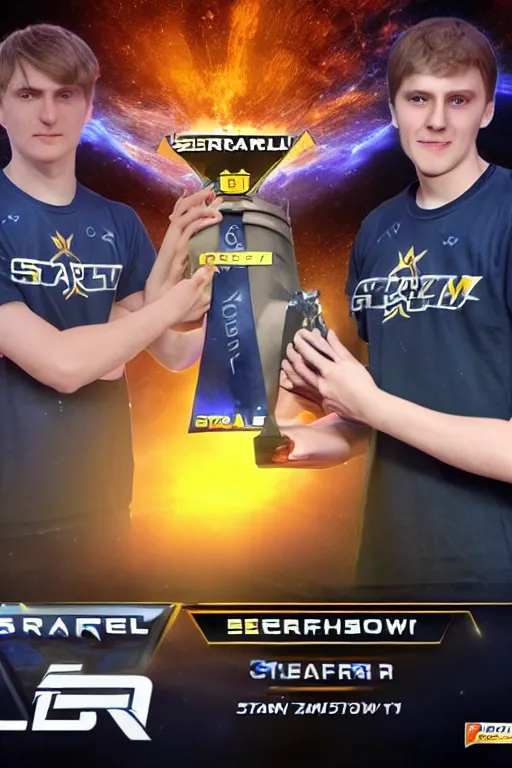 Image similar to serral wins the biggest starcraft tournament in the shadow dimension