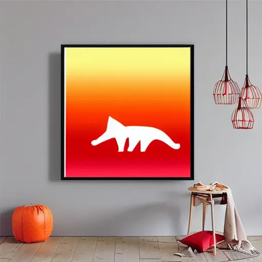 Image similar to orange to red gradient low poly art of cat