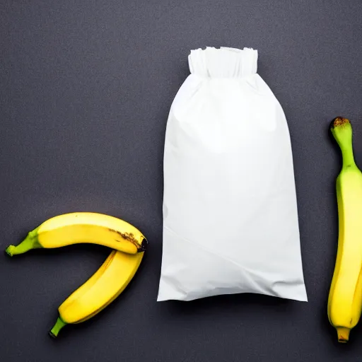 Image similar to a OPAQUE bag containing a banana, black background