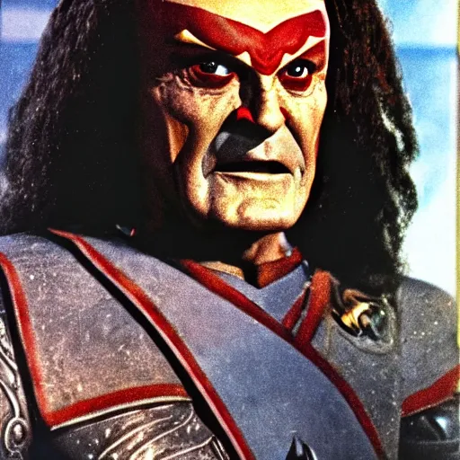 Prompt: a klingon that resembles Gowron