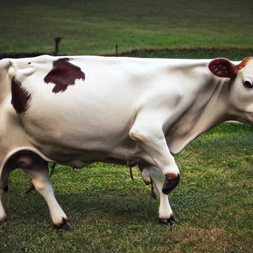 Image similar to cow running from a cage to a light of freedom