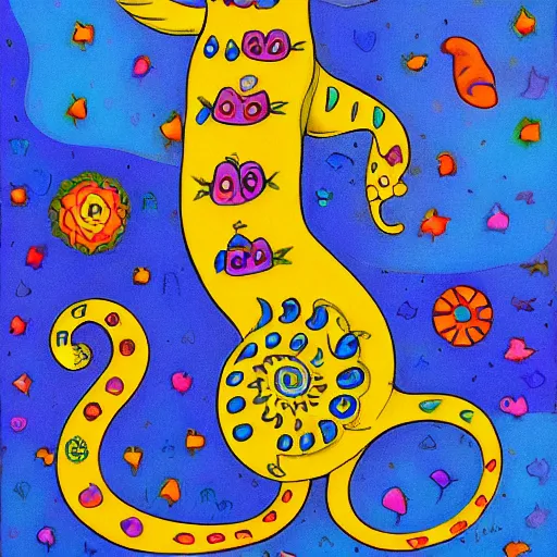 Prompt: cat seahorse shapeshifter by Louis Wain, humanoid fursona, furaffinity, trending on artstation