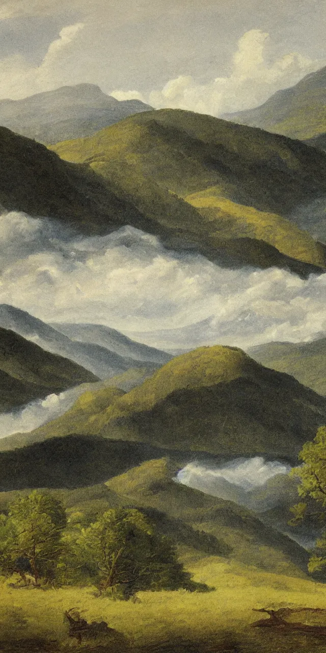 Image similar to appalachians mountains, by vincent van oggh