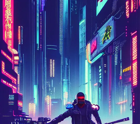 Image similar to a portrait of a cyberpunk person, Night City, cyberpunk 2077, very very coherent painting, 1979 OMNI Magazine Cover, street level neo-Tokyo in Cyberpunk 2045 style by Vincent Di Fate by mark arian by artgerm, 4k, 8k, HD, trending on artstation