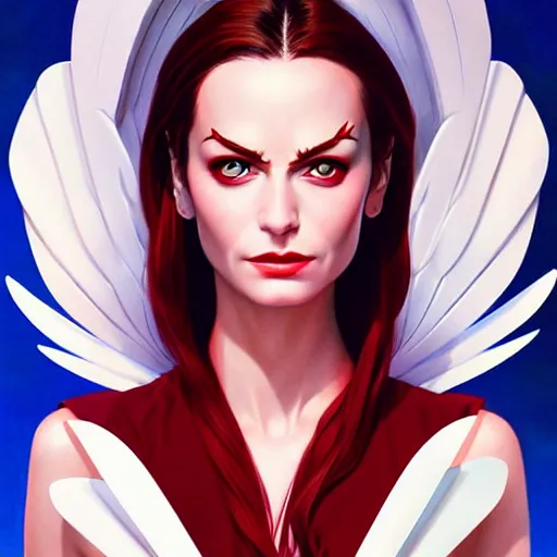 Prompt: portrait of a powerful pretty woman with wings, digital art,, concept art, smooth, sharp focus, illustration, symmetry face, fine details. art by alex ross, brittney lee, disney, anime - h 6 4 0