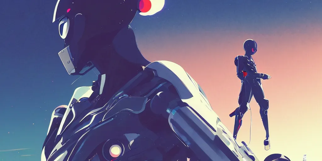 Image similar to poster of a kamen rider rx by ilya kuvshinov, cloudy sky background lush landscape ln illustration concept art anime key visual trending pixiv by victo ngai fanbox by greg rutkowski makoto shinkai takashi takeuchi studio ghibli